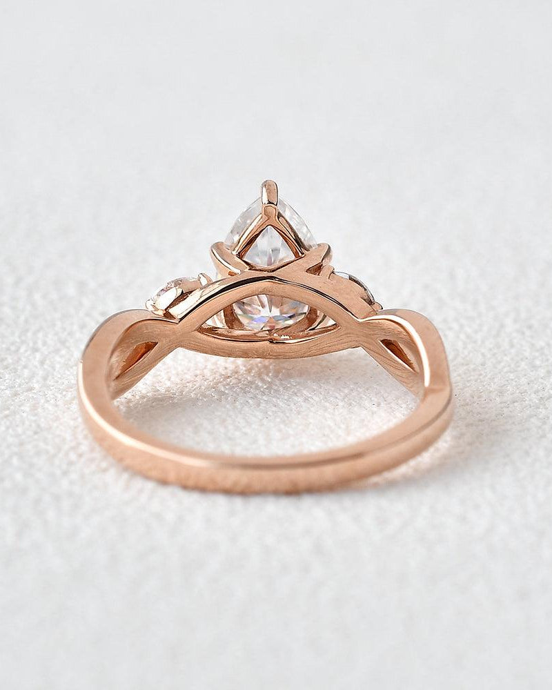 Pear Shaped Moissanite 6 Prongs Ring - Felicegals