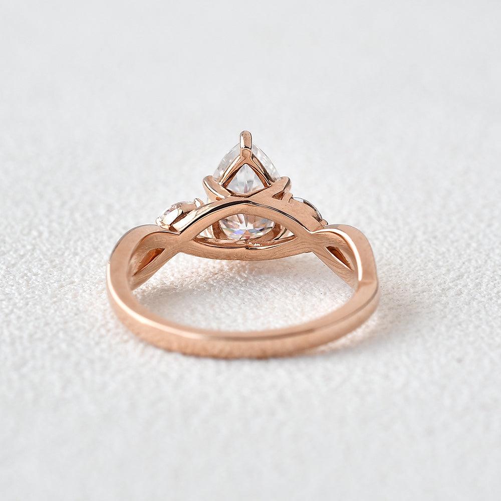 Pear Shaped Moissanite 6 Prongs Ring - Felicegals