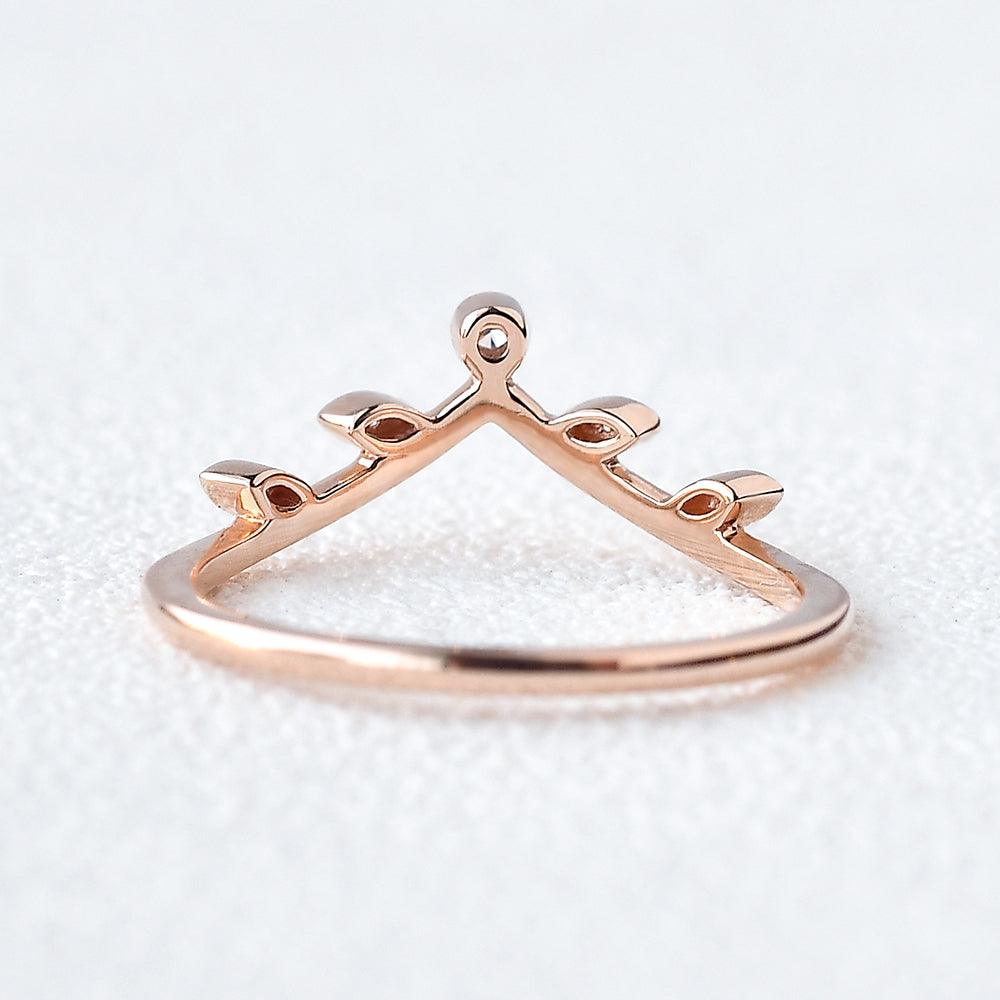 Chevron Rose Gold Moissanite Ring - Felicegals