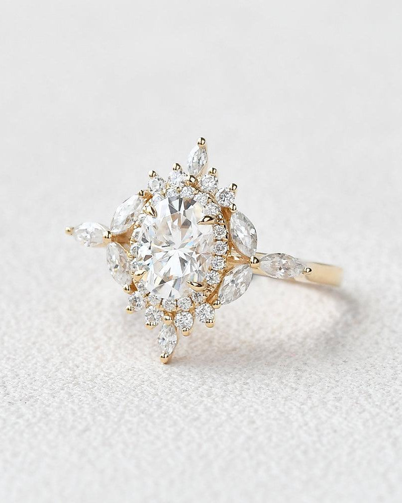 Moissanite Stacking Rose Gold Ring - Felicegals 丨Wedding ring 丨Fashion ring 丨Diamond ring 丨Gemstone ring--Felicegals