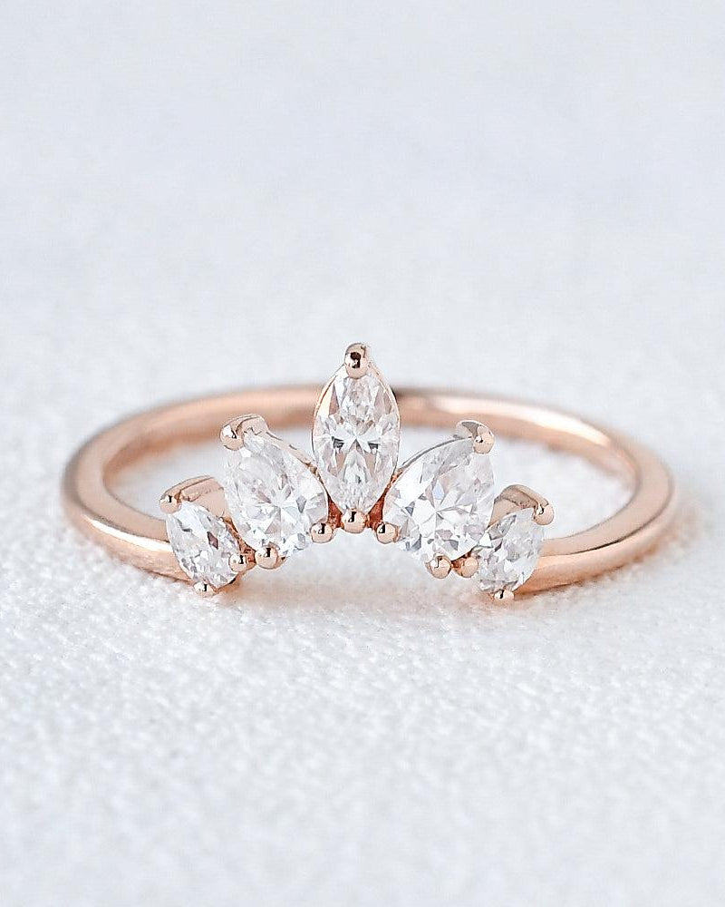 Pear Shaped Moissanite Wedding Ring - Felicegals