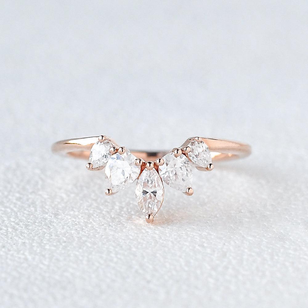 Pear Shaped Moissanite Wedding Ring - Felicegals