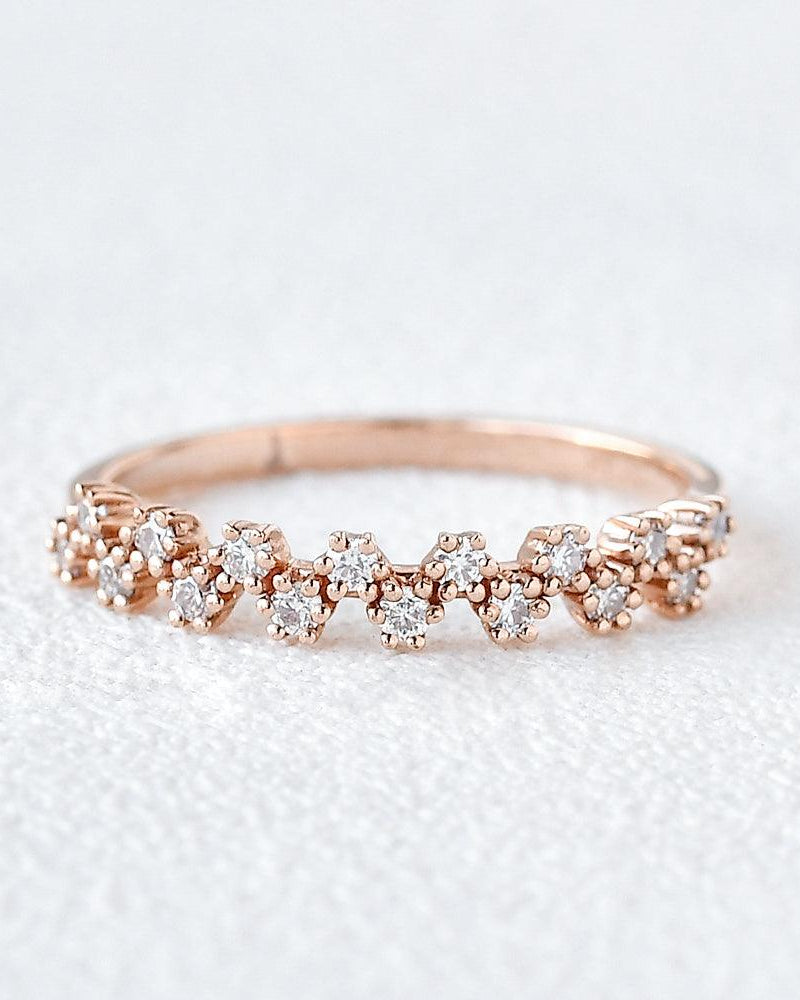 Moissanite Stacking Snowflake Ring - Felicegals
