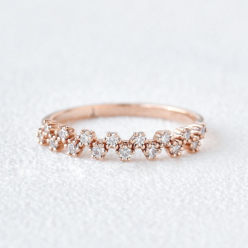 Moissanite Stacking Snowflake Ring - Felicegals