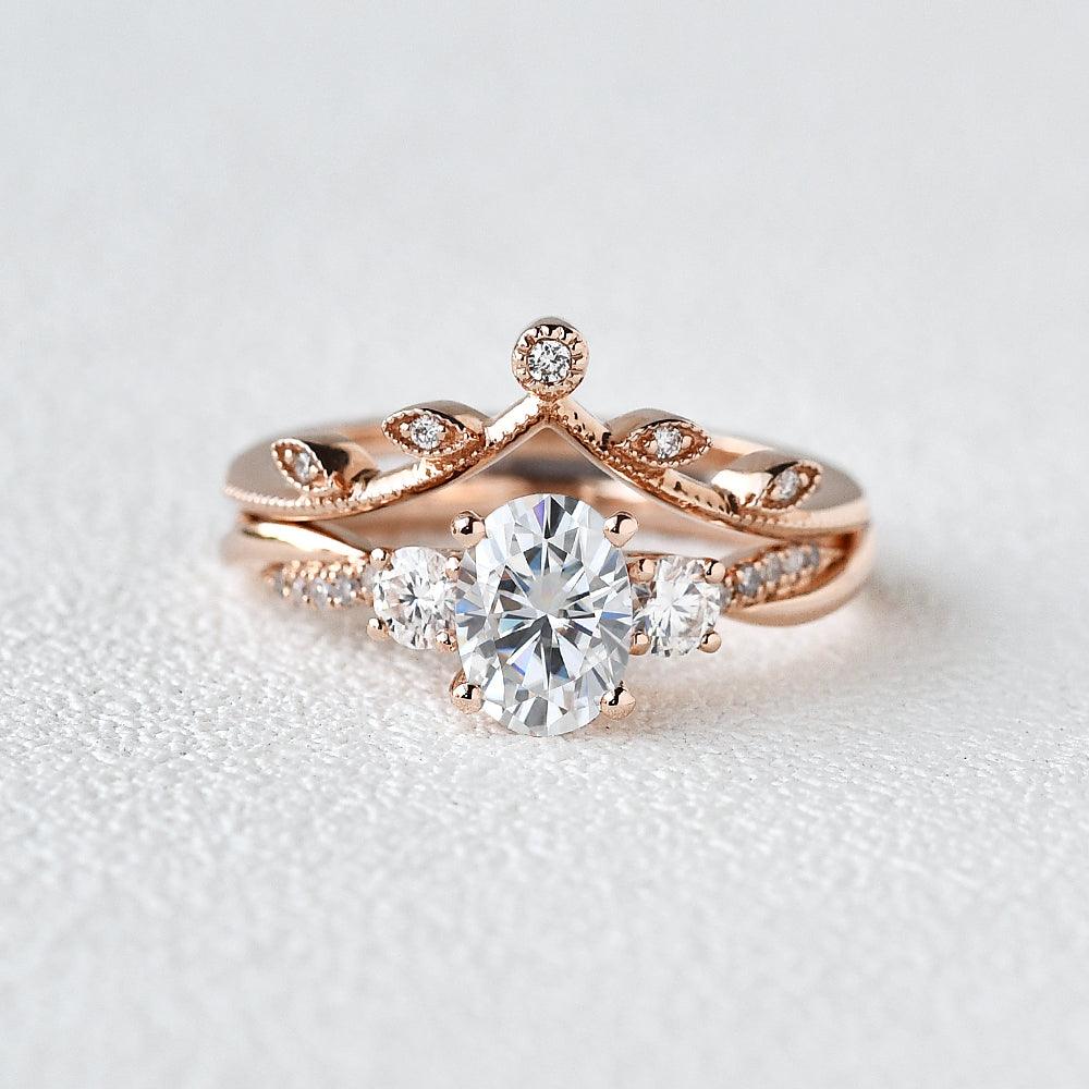 1.5ct Moissanite Set 2pcs Unique Ring - Felicegals