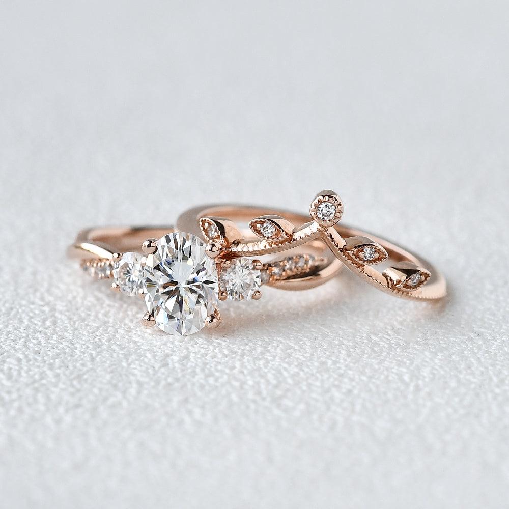 1.5ct Moissanite Set 2pcs Unique Ring - Felicegals