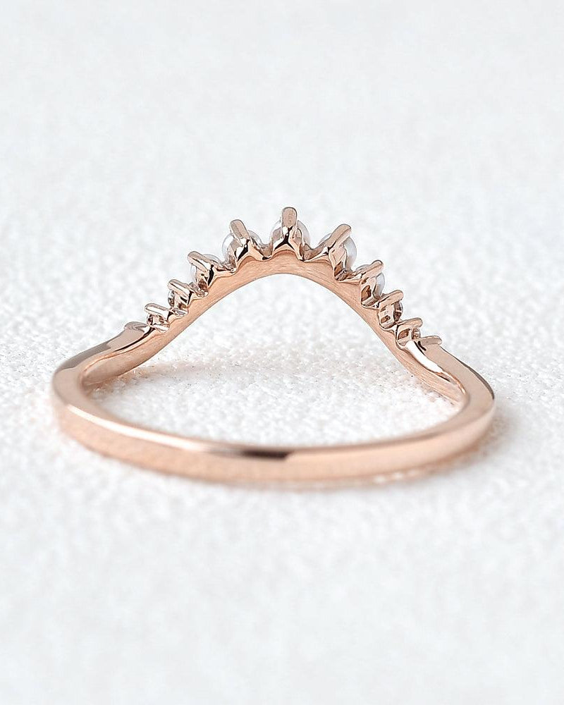 Nature Pearl & Moissanite Matching Ring - Felicegals