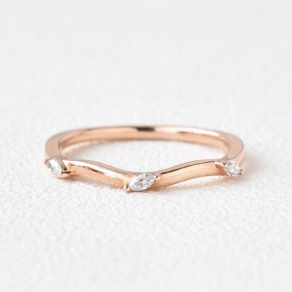 Moissanite Stacking Rose Gold Ring - Felicegals