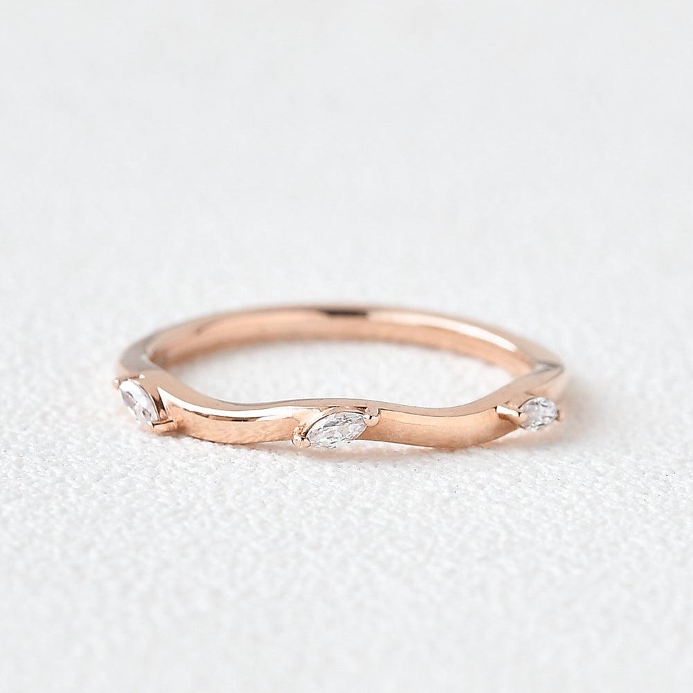 Moissanite Stacking Rose Gold Ring - Felicegals