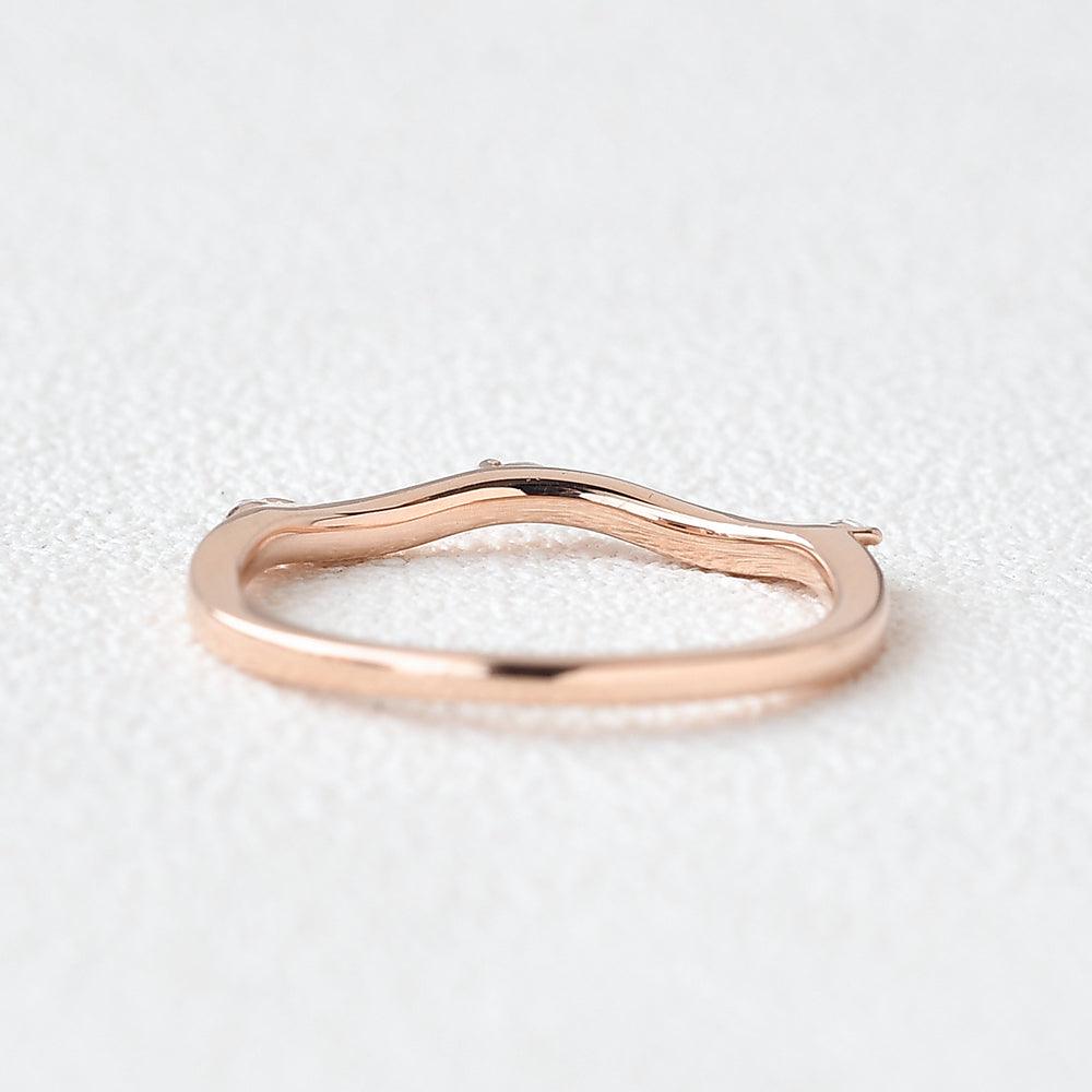 Moissanite Stacking Rose Gold Ring - Felicegals