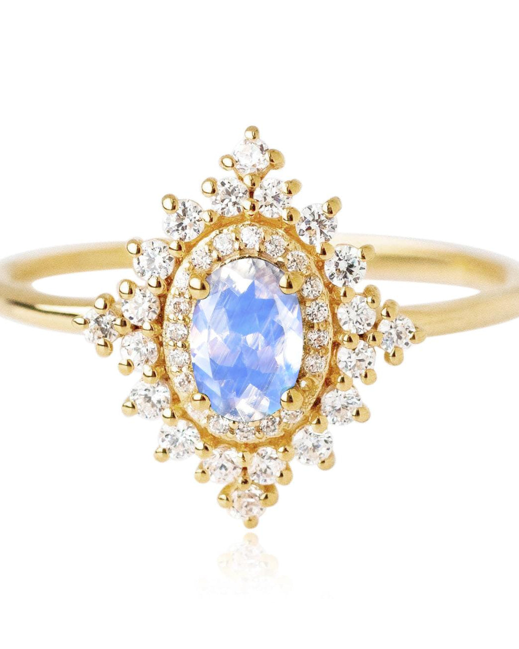 Moonstone & Moissanite Dynasty Ring - Felicegals