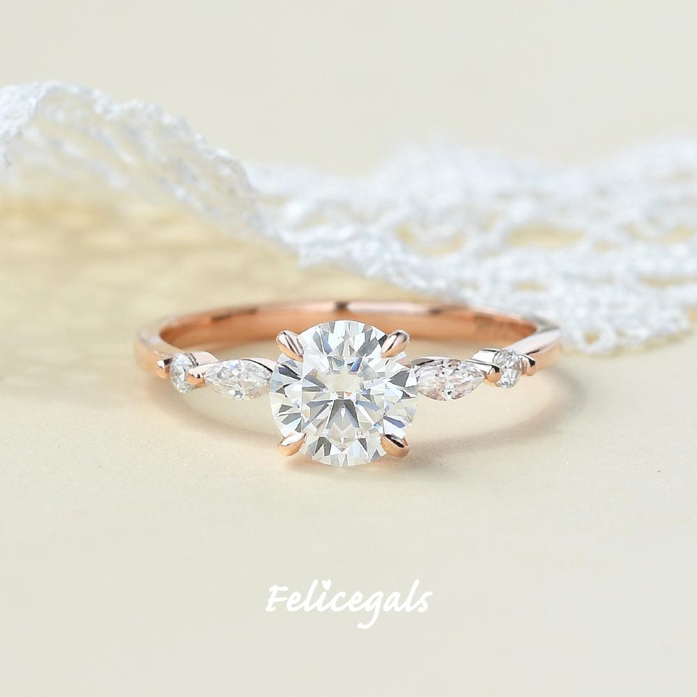 1.2ct Moissanite White Gold Four Prongs Ring - Felicegals