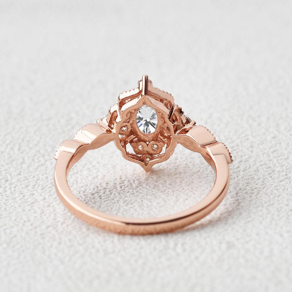 Moonstone & Moissanite Vintage Inspired Ring - Felicegals