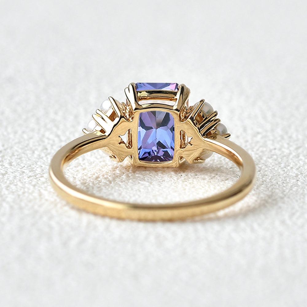 Alexandrite & Pearl Yellow Gold Ring - Felicegals