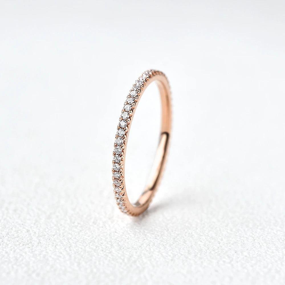 Minimalsit Moissanite White Gold Ring - Felicegals