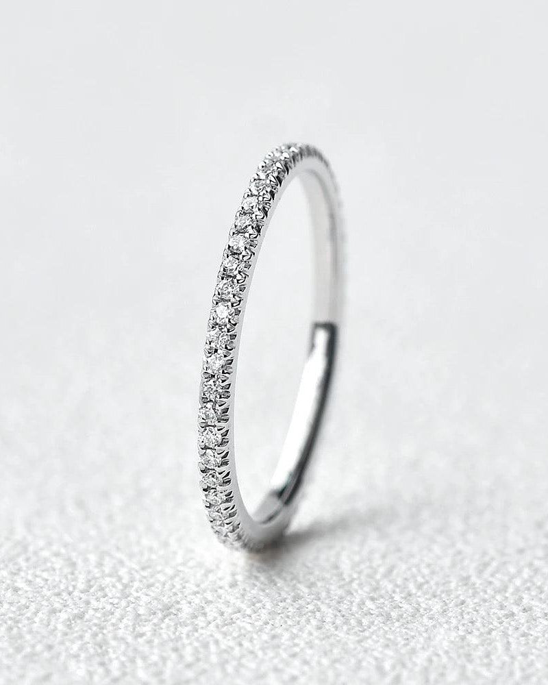 Minimalsit Moissanite White Gold Ring - Felicegals