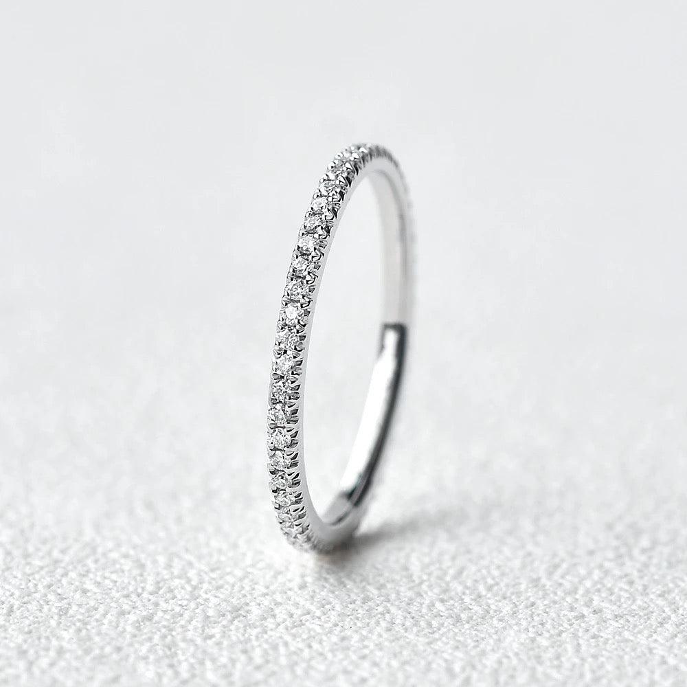 Minimalsit Moissanite White Gold Ring - Felicegals