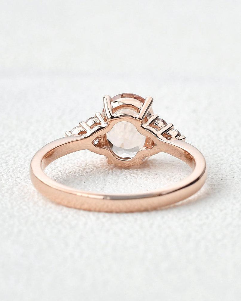 1.7ct Morganite Oval Classic Rose Gold Ring - Felicegals