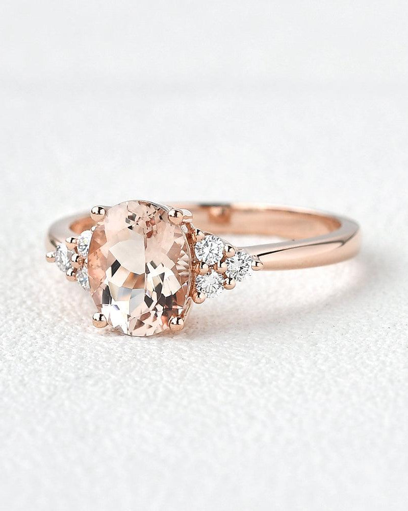 1.7ct Morganite Oval Classic Rose Gold Ring - Felicegals
