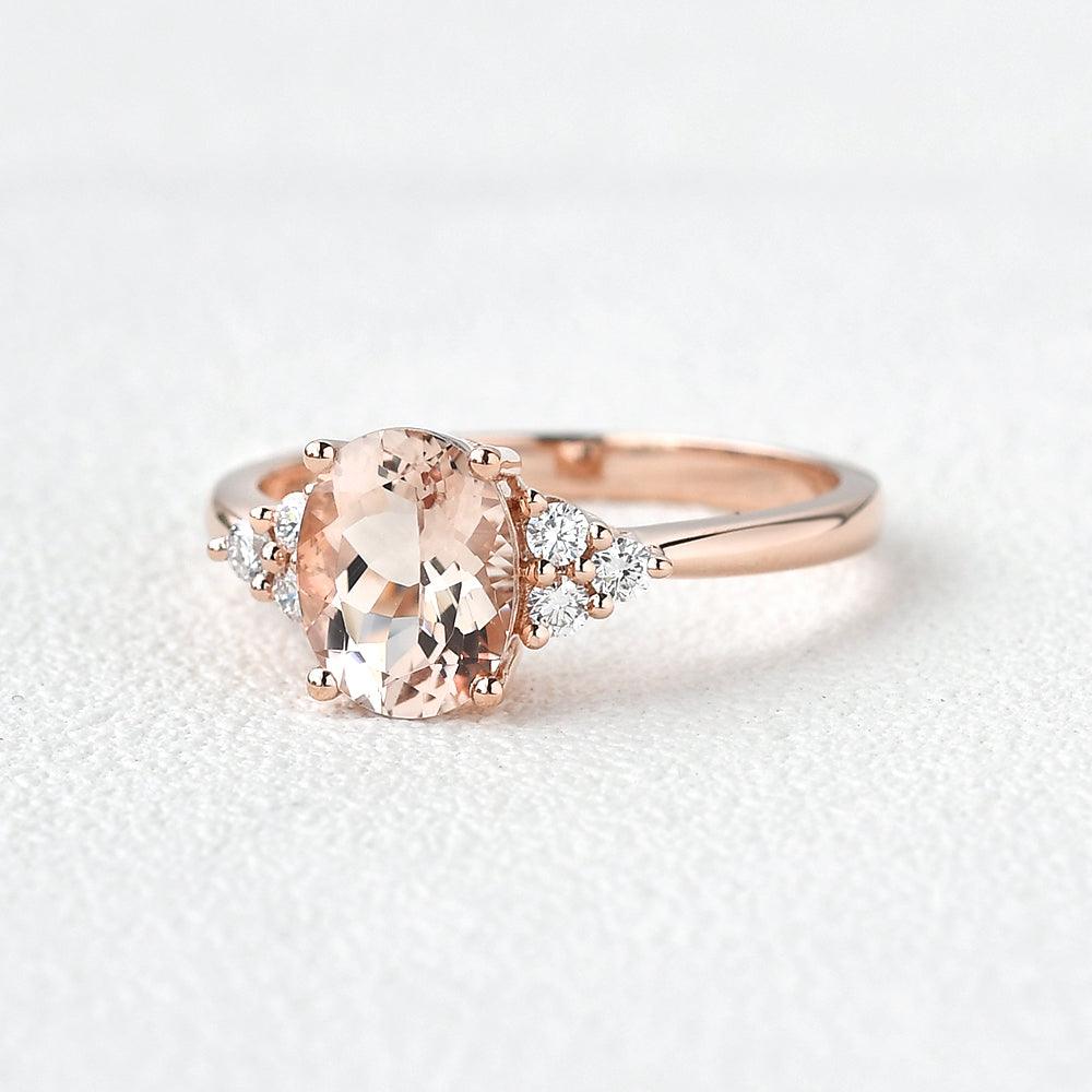 1.7ct Morganite Oval Classic Rose Gold Ring - Felicegals