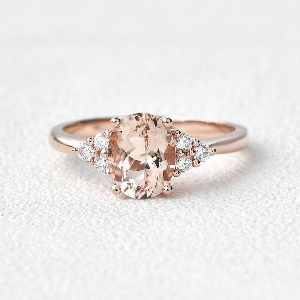 1.7ct Morganite Oval Classic Rose Gold Ring - Felicegals