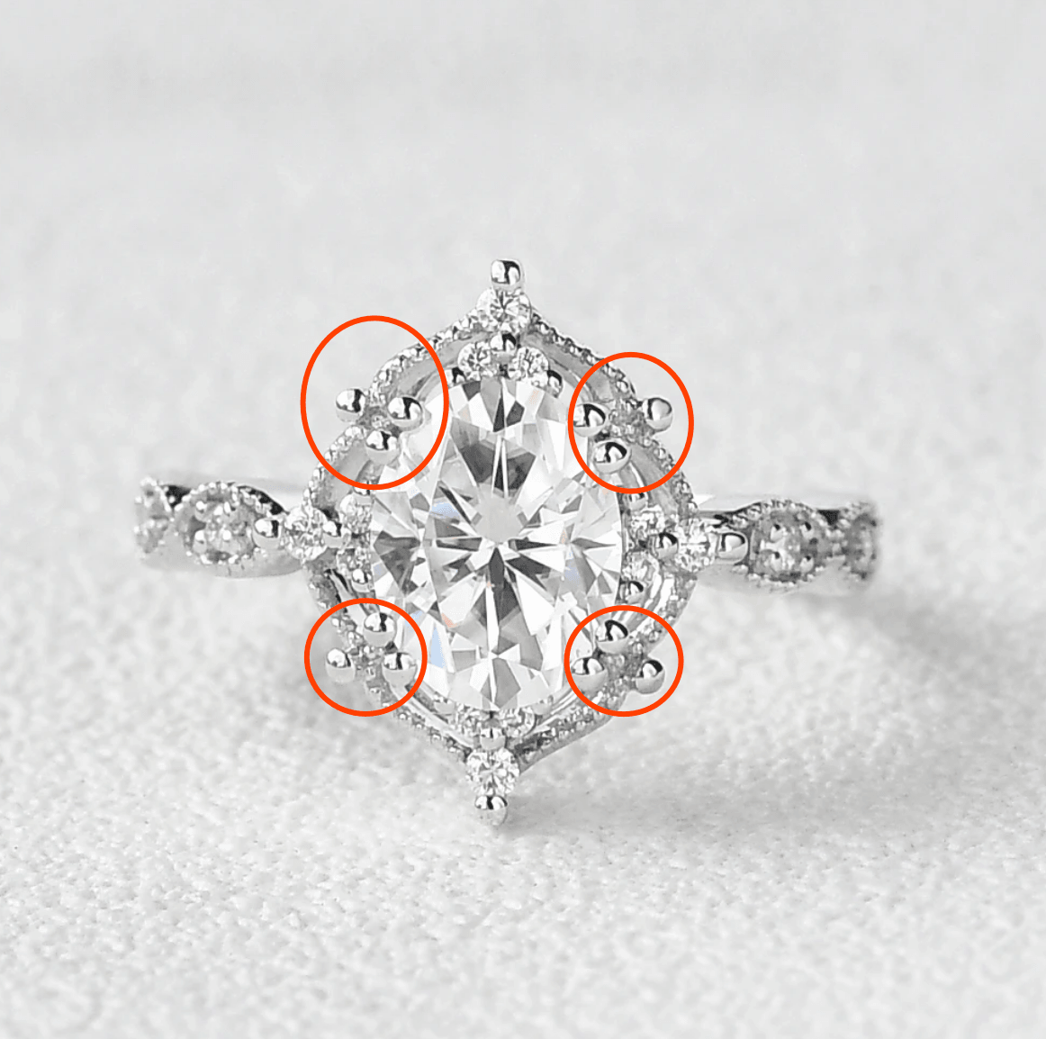 Custom ring for jaethebabe 1.5ct Moissanite Vintage Inspired Ring / 4.5 / Solid 14K White Gold - Felicegals