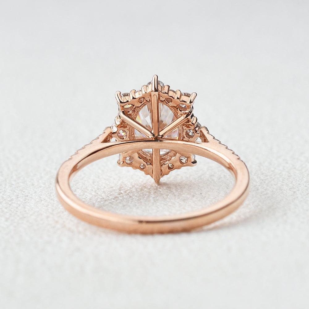 Oval 1.5ct Moissanite Rose Gold Ring - Felicegals