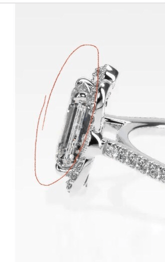 Custom ring for emily Emerald cut Moissanite White Gold Antique Ring/ 7 / Solid 14K White Gold - Felicegals