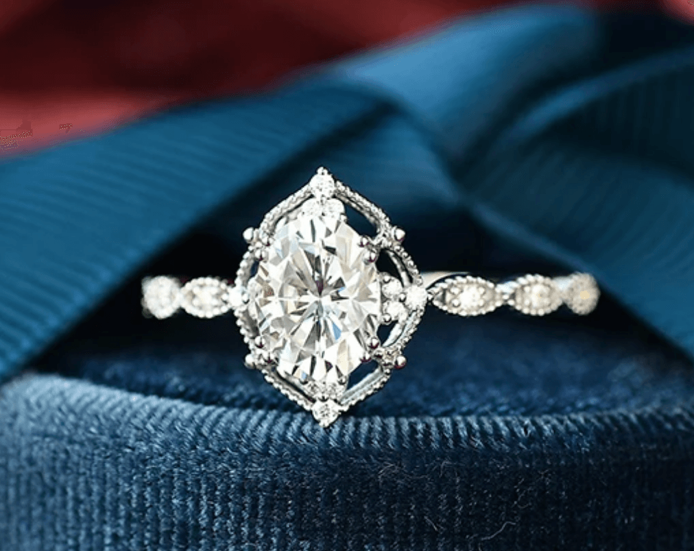 Custom ring for papa_murph / 1.5ct Moissanite Vintage Inspired Ring / 6 / Solid 14K White Gold - Felicegals 丨Wedding ring 丨Fashion ring 丨Diamond ring 丨Gemstone ring--Felicegals 丨Wedding ring 丨Fashion ring 丨Diamond ring 丨Gemstone ring