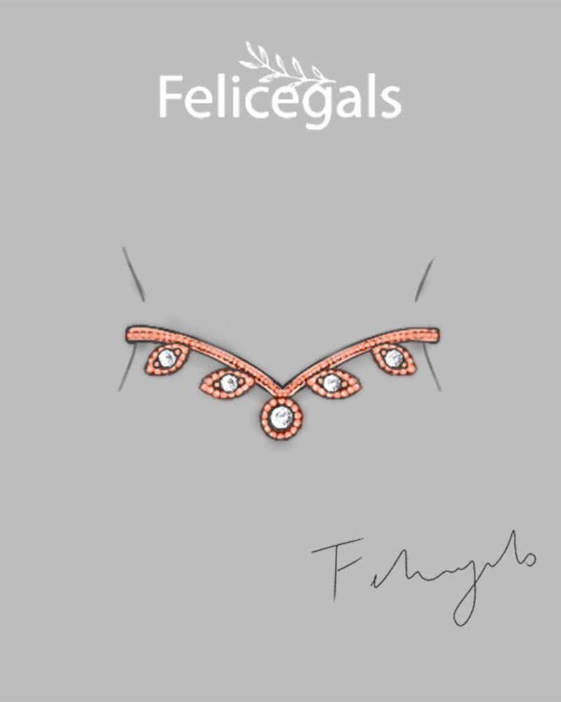 Chevron Rose Gold Moissanite Ring - Felicegals