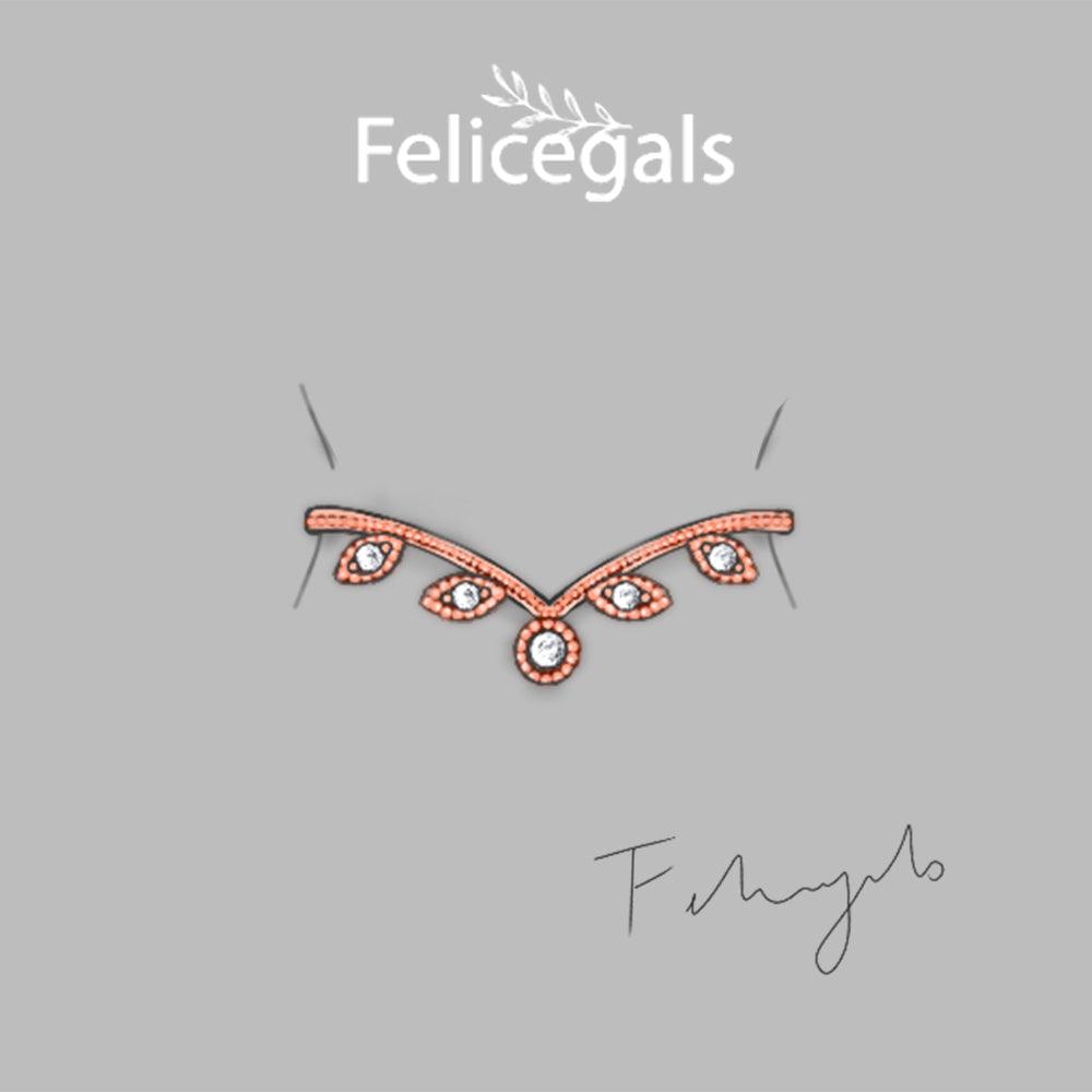 Chevron Rose Gold Moissanite Ring - Felicegals