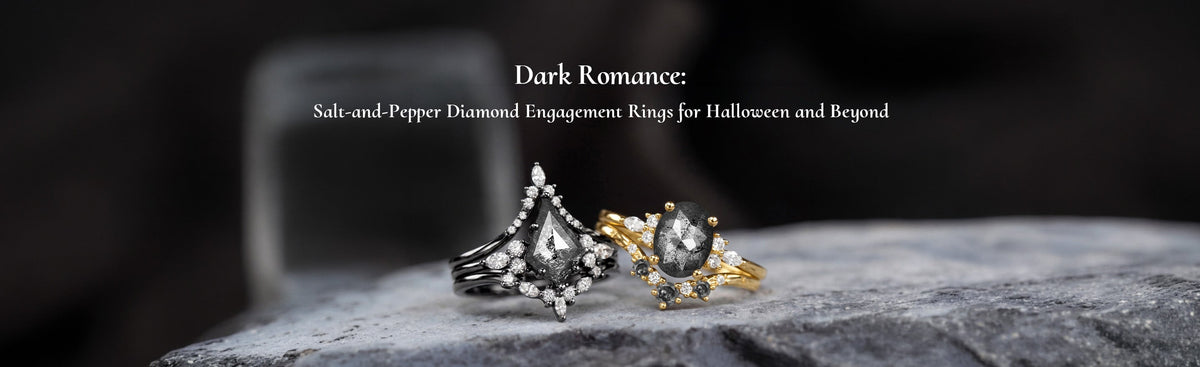 Dark Romance: Salt-and-Pepper Diamond Engagement Rings for Halloween and Beyond