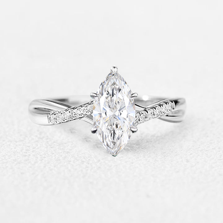 Marquise Cut Moissanite Classic Infinity Engagement Ring – Felicegals