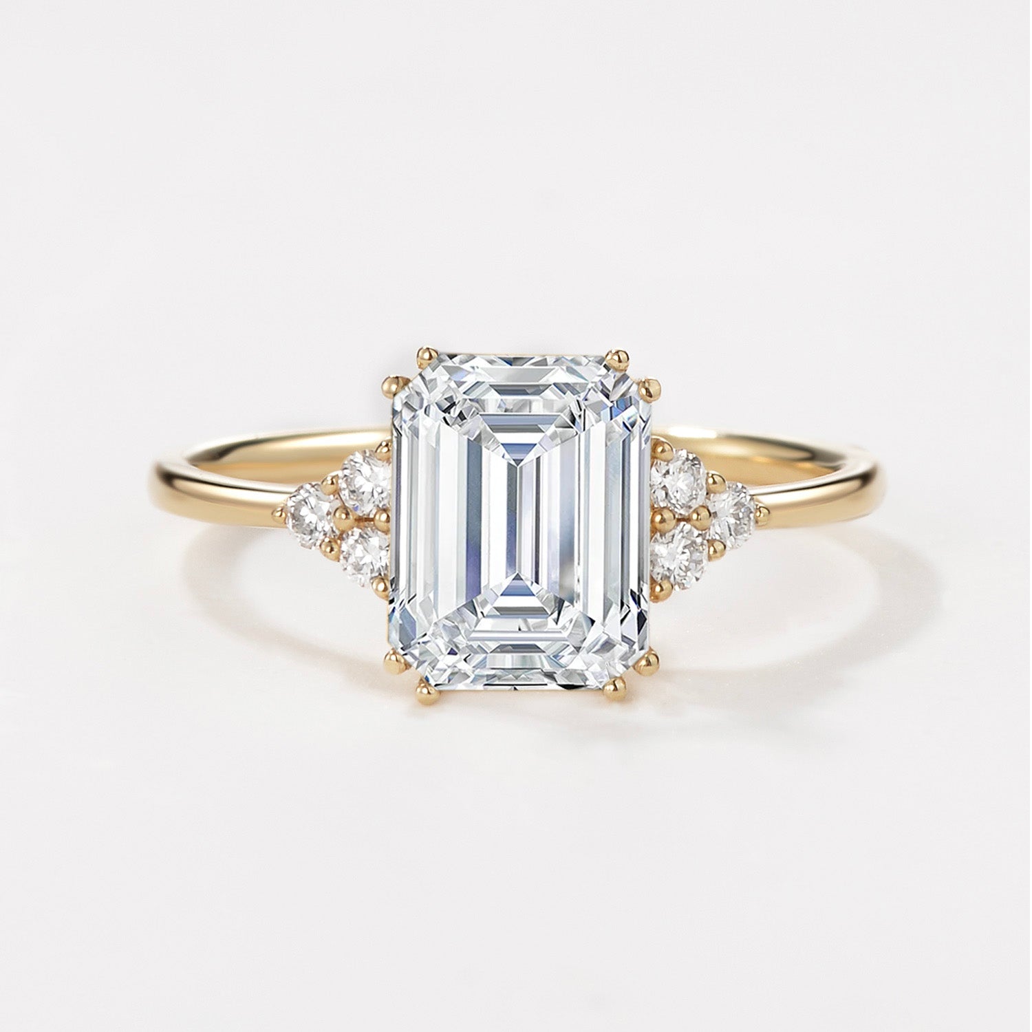 2.0ct Emerald Cut Lab Grown Diamond Classic Engagement Ring