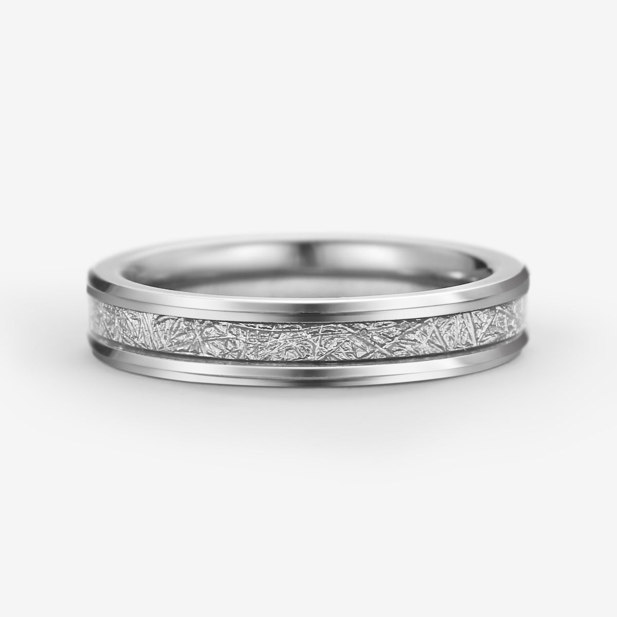 Meteorite stripe white gold couple men s wedding band felicegals