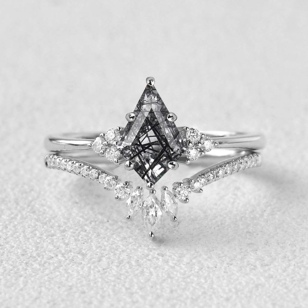 Unique Engagement Ring Set 2pcs - Lydia