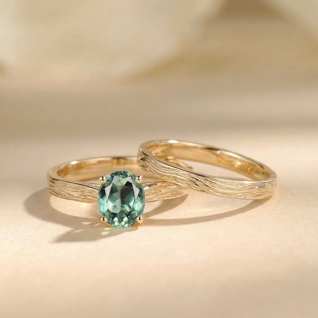 Oval Cut · Engraved Setting Bridal Set