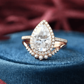 3.5ct Moissanite & Freshwater Pearls Ring Set 2pcs / Size 12 for Paden Miles - Felicegals 丨Wedding ring 丨Fashion ring 丨Diamond ring 丨Gemstone ring--Felicegals 丨Wedding ring 丨Fashion ring 丨Diamond ring 丨Gemstone ring