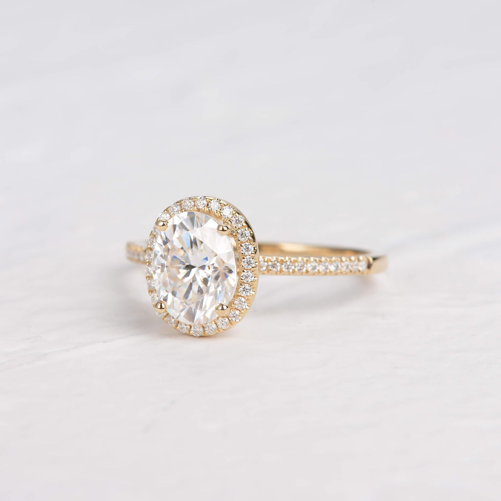 2ct Oval Colorless Moissanite Rose Gold Ring - Felicegals 丨Wedding ring 丨Fashion ring 丨Diamond ring 丨Gemstone ring--Felicegals