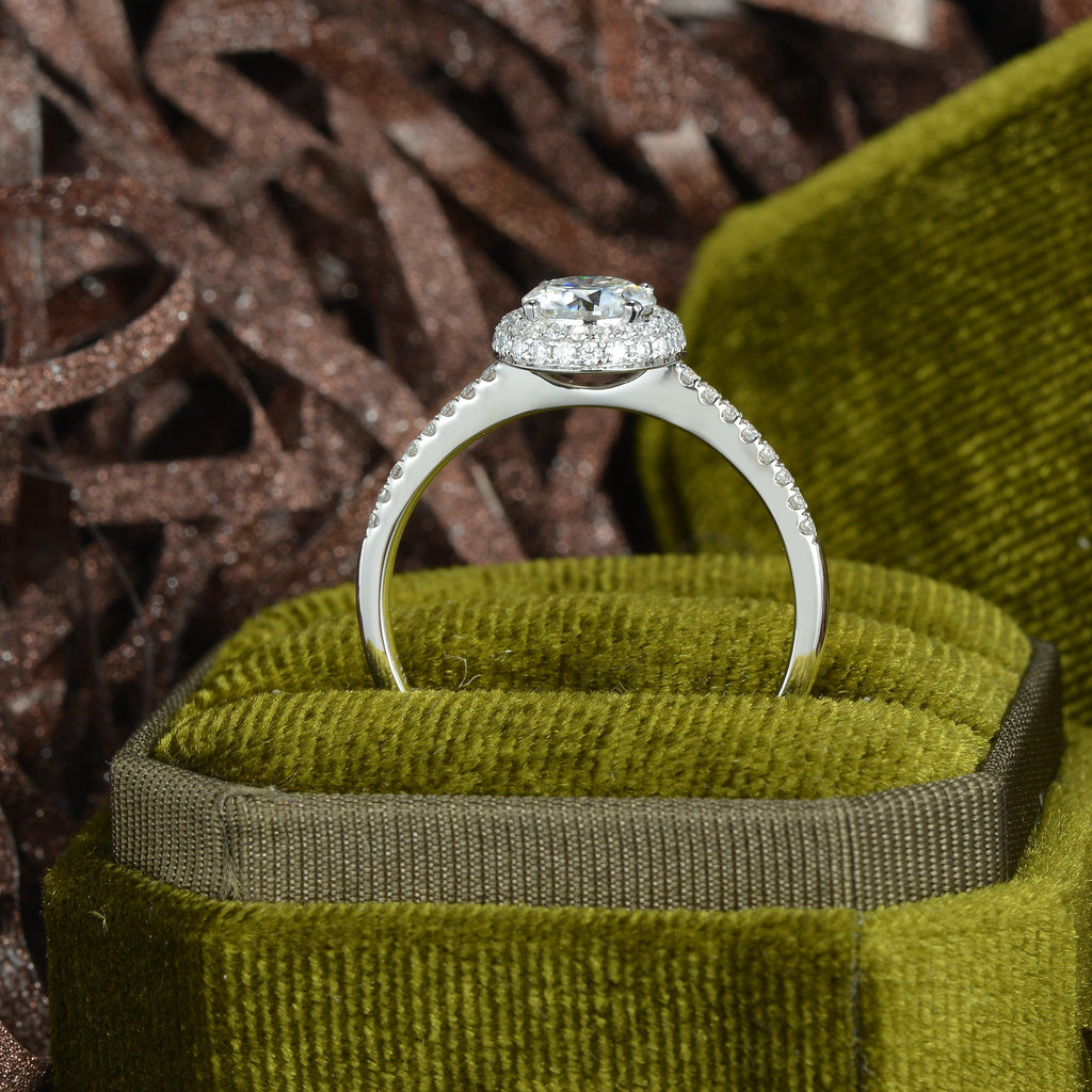 Aura Round Brilliant Moissanite Ring - Felicegals 丨Wedding ring 丨Fashion ring 丨Diamond ring 丨Gemstone ring--Felicegals