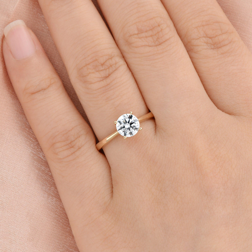 1ct Classic 4-Prong Solitaire Lab Diamond Ring - Felicegals 丨Wedding ring 丨Fashion ring 丨Diamond ring 丨Gemstone ring--Felicegals 丨Wedding ring 丨Fashion ring 丨Diamond ring 丨Gemstone ring