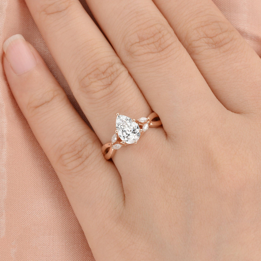 1.5ct Pear Shaped Lab Diamond Ring - Felicegals 丨Wedding ring 丨Fashion ring 丨Diamond ring 丨Gemstone ring--Felicegals