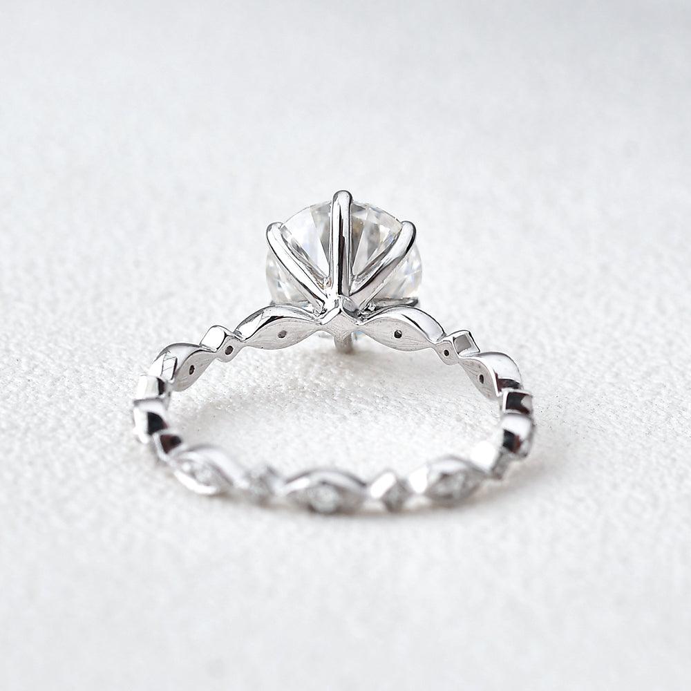 1ct Moissanite White Gold Six Prongs Ring - Felicegals