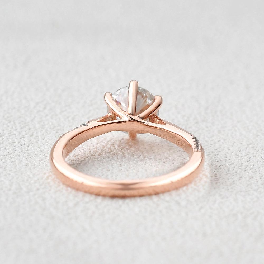 1ct Six Prongs Solitaire Rose Gold Ring - Felicegals