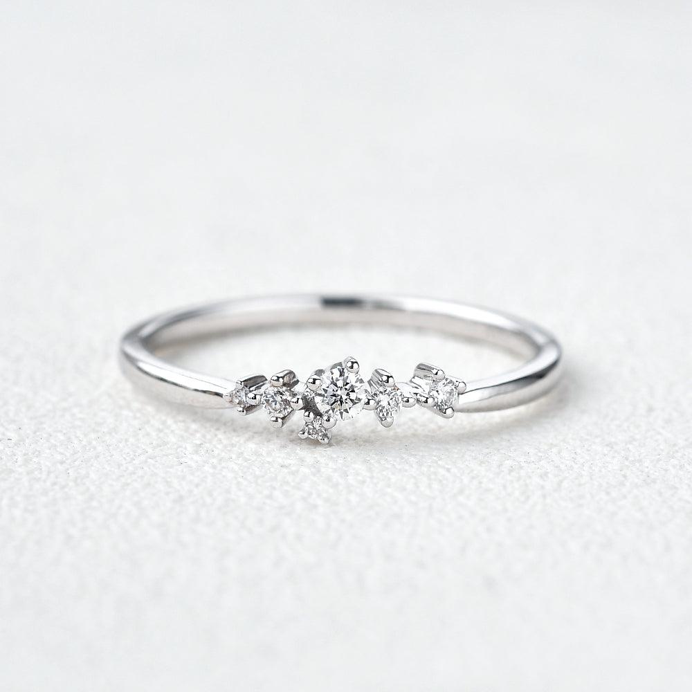 Unique Floral Snowflake Band White Gold Ring - Felicegals