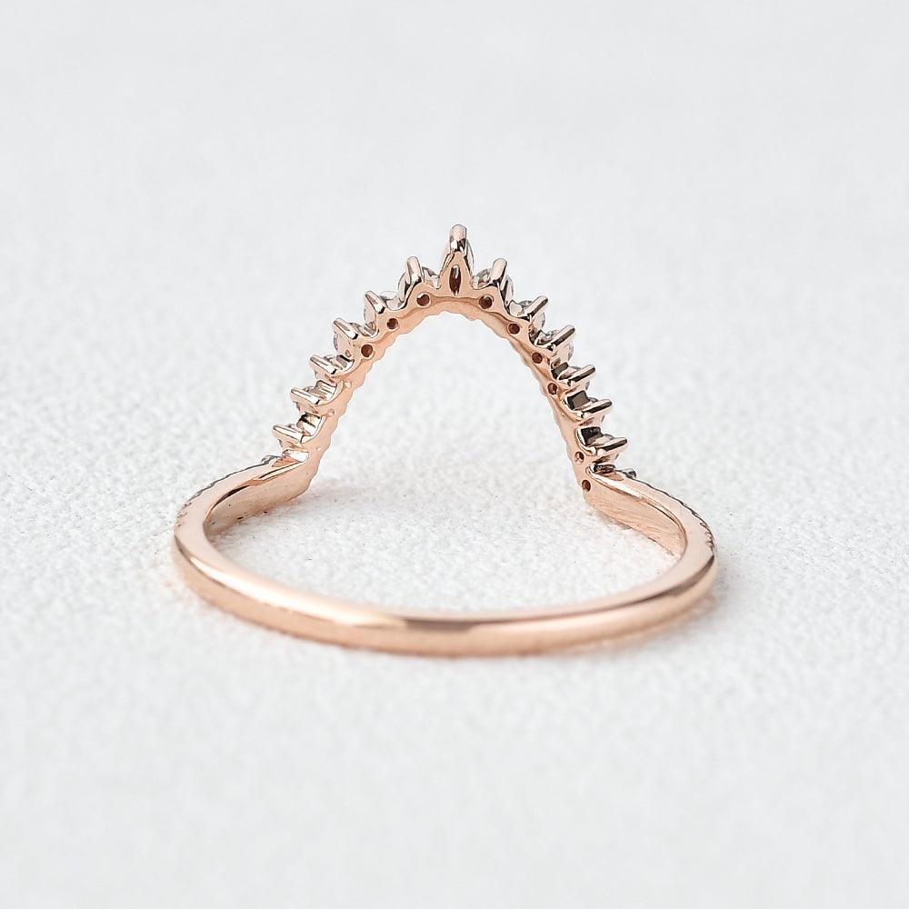 Marquise Moissanite Stacking Rose Gold Ring - Felicegals