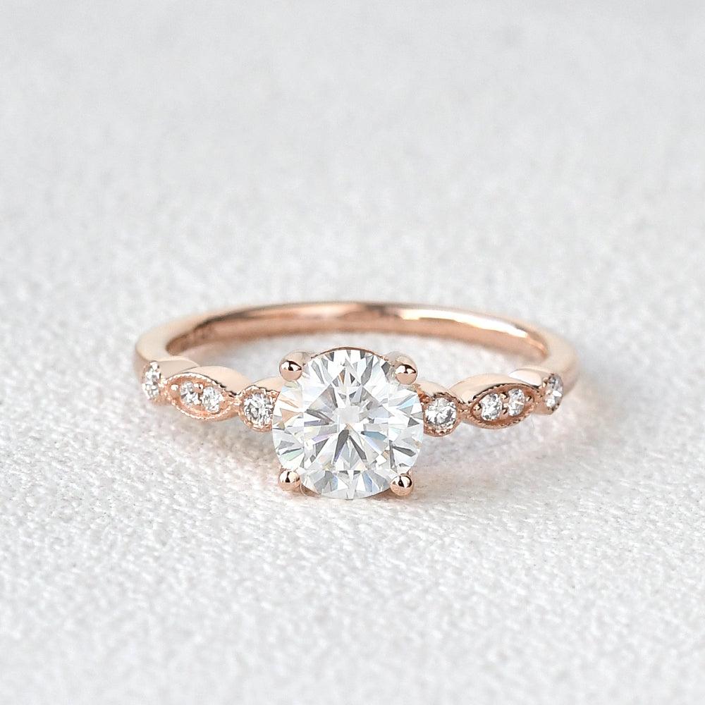 1ct Moissanite Rose Gold Four Prongs Ring – Felicegals
