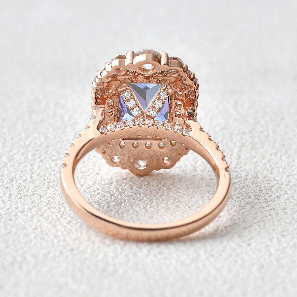 Alexandrite & Moissanite Rose Gold Ring - Felicegals