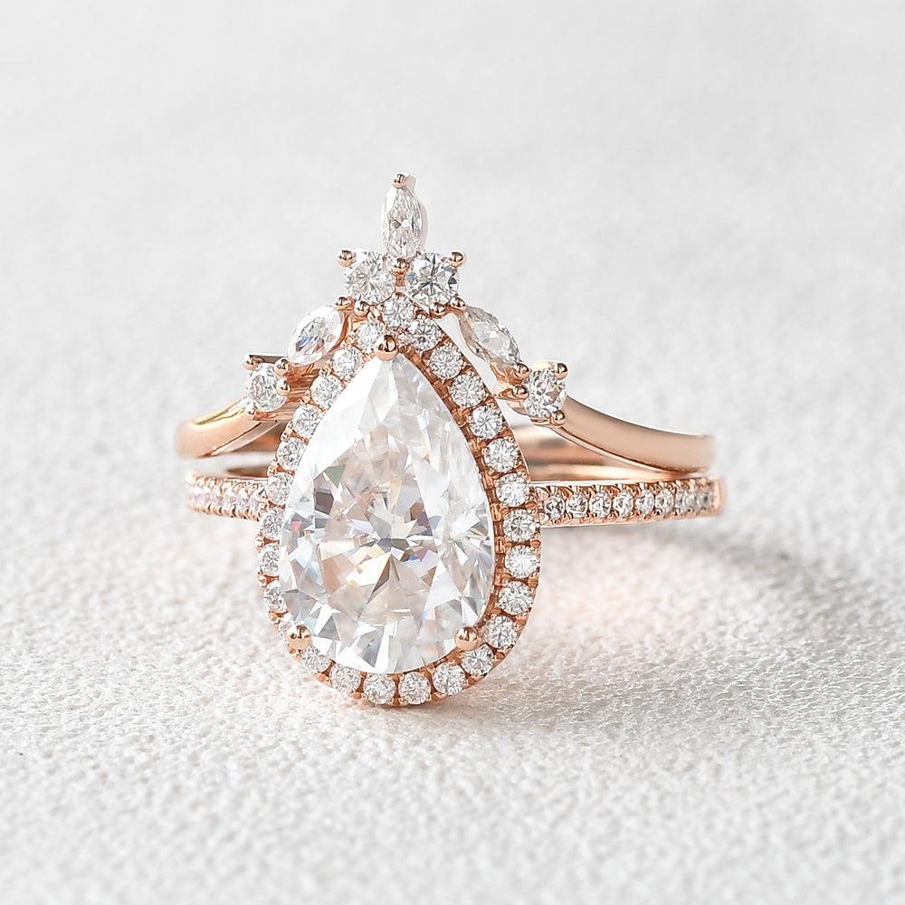 3.5ct Moissanite Inspired Ring Set 2pcs - Felicegals 丨Wedding ring 丨Fashion ring 丨Diamond ring 丨Gemstone ring--Felicegals