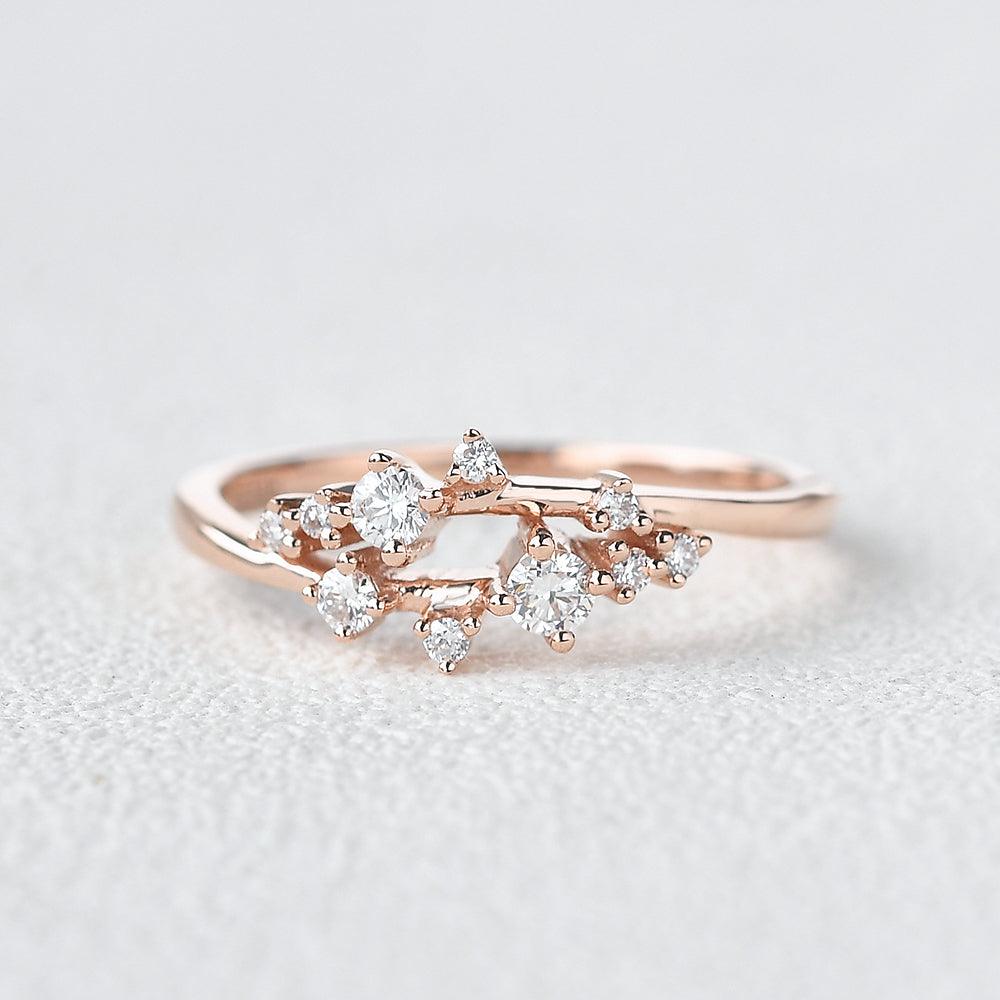 Moissanite Stacking Band Rose Gold Ring - Felicegals